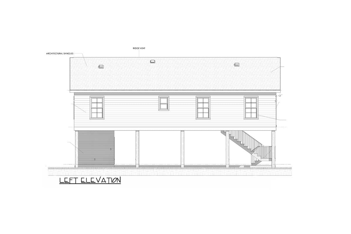 Plan 185033PHD: Vacation Low Country House Plan with Elevated Living and 3 Bedrooms - Image #3 - Country, Low Country, Vacation