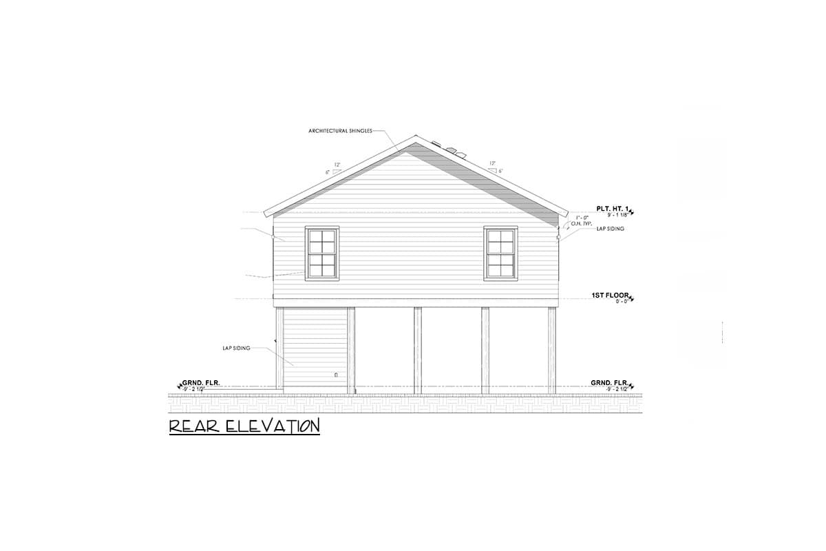 Plan 185033PHD: Vacation Low Country House Plan with Elevated Living and 3 Bedrooms - Image #4 - Country, Low Country, Vacation