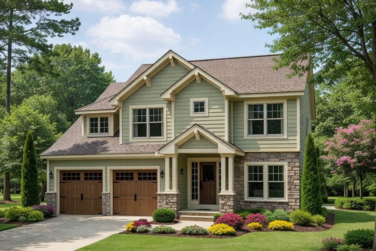 Plan 42748DB: Craftsman House Plan with 3 Bedrooms and Main Level Master - Image #1 - Craftsman, Traditional