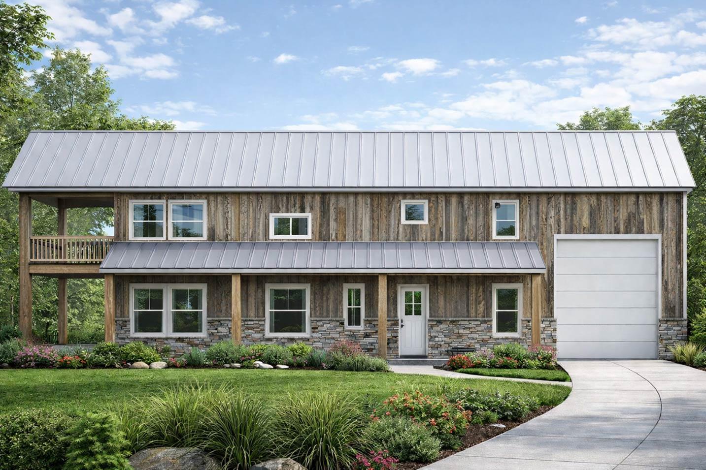 Plan 849068PGE: 7-Bedroom Barndominium House Plan with Villa and Game Room - Image #3 - Barndominium, Contemporary, Modern Farmhouse, Rustic