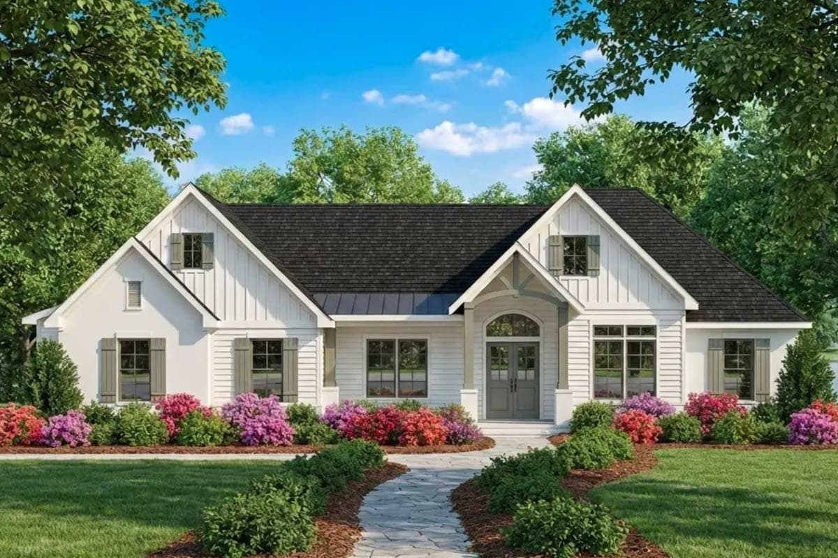 Plan 54061LK: Modern Craftsman Farmhouse House Plan with 4 Bedrooms and 3-Car Garage - Image #4 - Country, Craftsman, New American