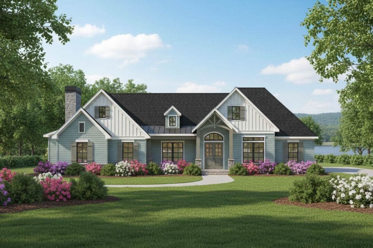Plan 54061LK: Modern Craftsman Farmhouse House Plan with 4 Bedrooms and 3-Car Garage - Image #5 - Country, Craftsman, New American
