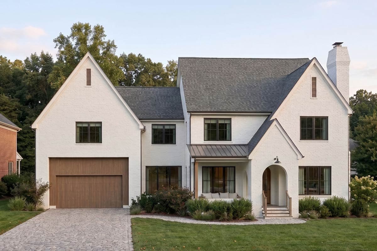 Plan 623634DJ: Modern European 5-Bedroom House Plan with Two-Story Great Room - Image #1 - European, Modern