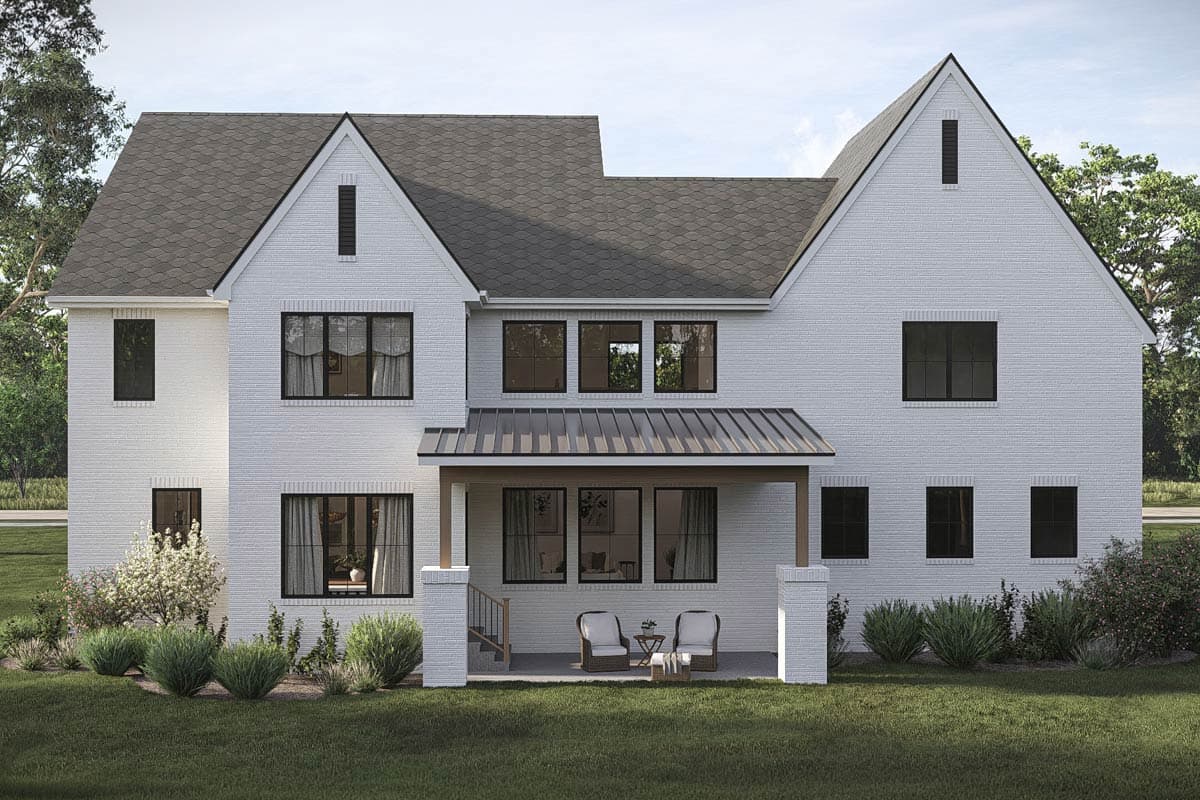 Plan 623634DJ: Modern European 5-Bedroom House Plan with Two-Story Great Room - Image #6 - European, Modern