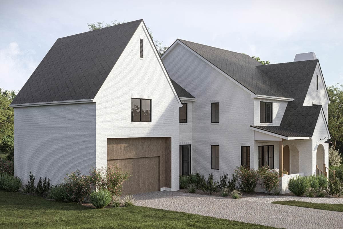 Plan 623634DJ: Modern European 5-Bedroom House Plan with Two-Story Great Room - Image #3 - European, Modern