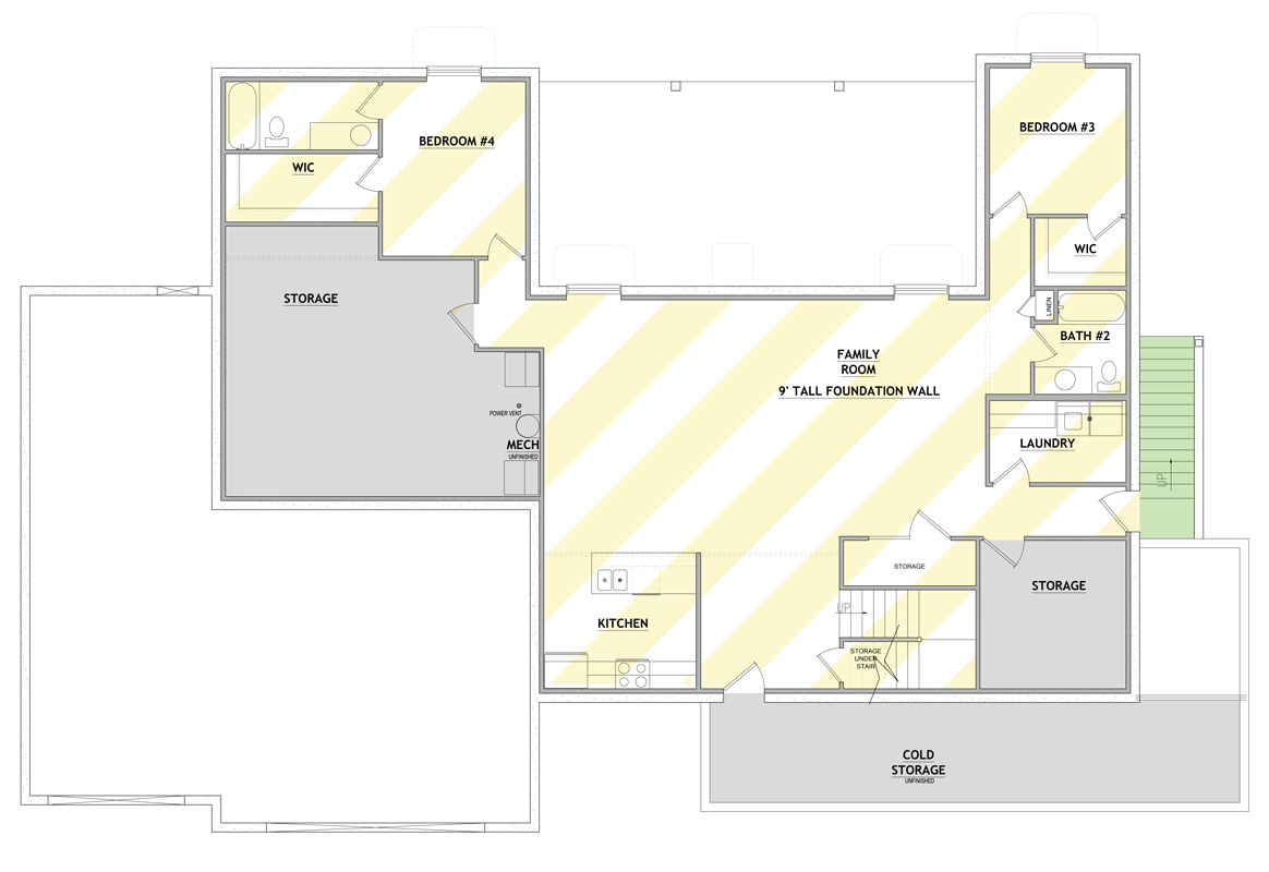 Plan 849076PGE: Modern Farmhouse Ranch Plan with 3-Car Garage and Office - Floor Plan - Optionally Finished Basement - Country, Farmhouse, Ranch, Traditional