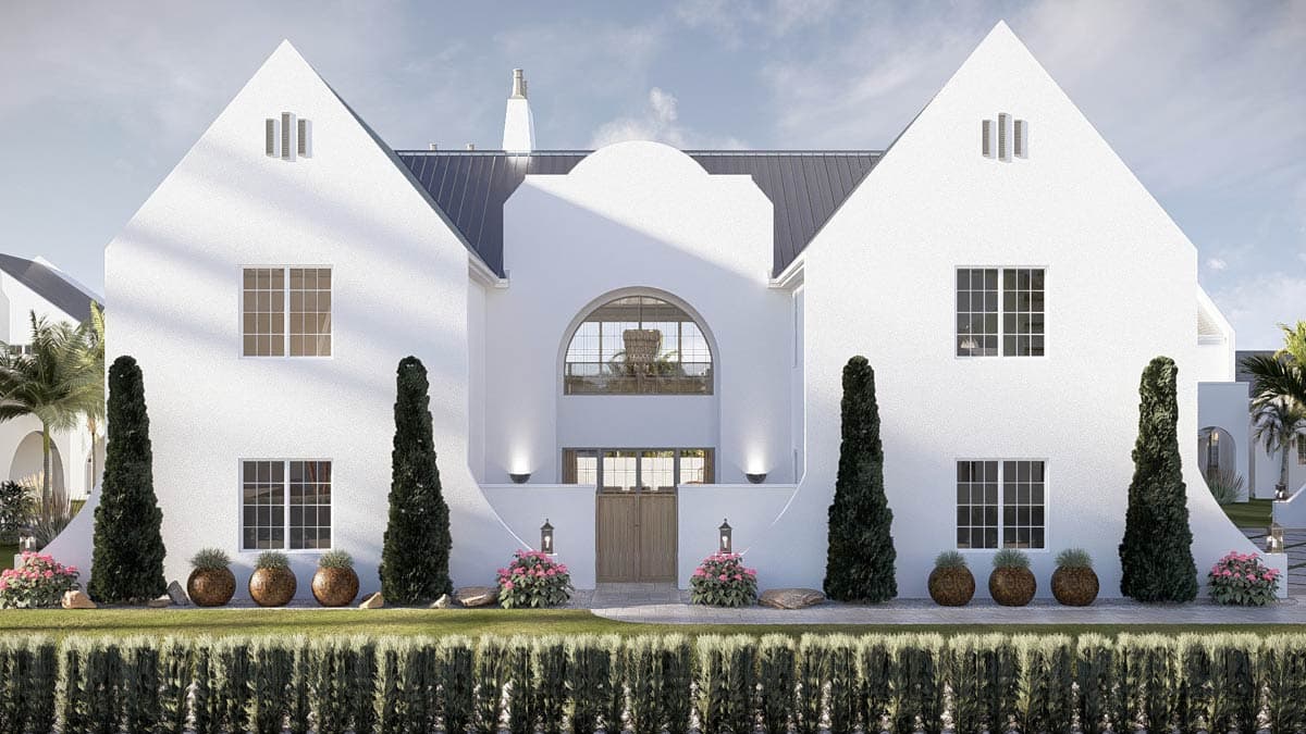 Plan 623635DJ: Grand Coastal Contemporary House Plan with 6 Bedrooms and Two-Story Great Room - Image #3 - Coastal Contemporary, Contemporary, European, Florida-Style, Modern