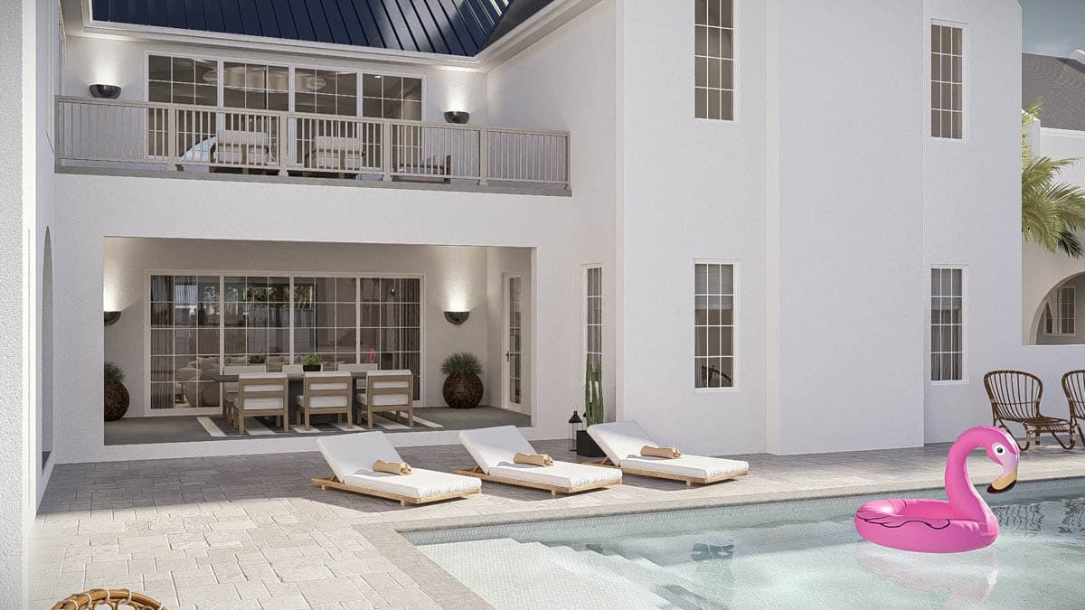 Plan 623635DJ: Grand Coastal Contemporary House Plan with 6 Bedrooms and Two-Story Great Room - Image #8 - Coastal Contemporary, Contemporary, European, Florida-Style, Modern