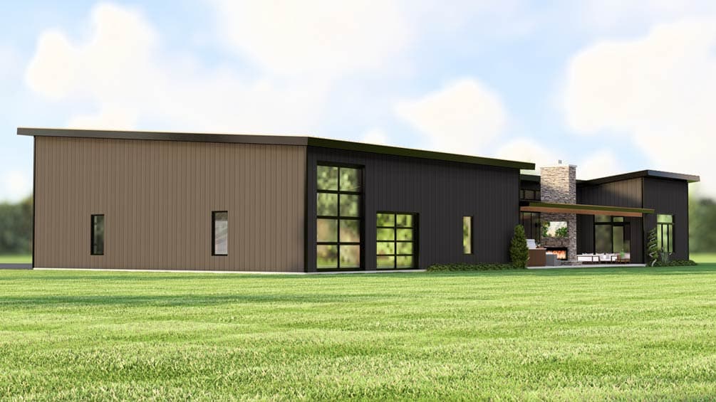 Plan 135421GRA: Contemporary Barndominium House Plan with 3 Beds and Expansive Garage - Image #3 - Barndominium, Contemporary, Country, Modern