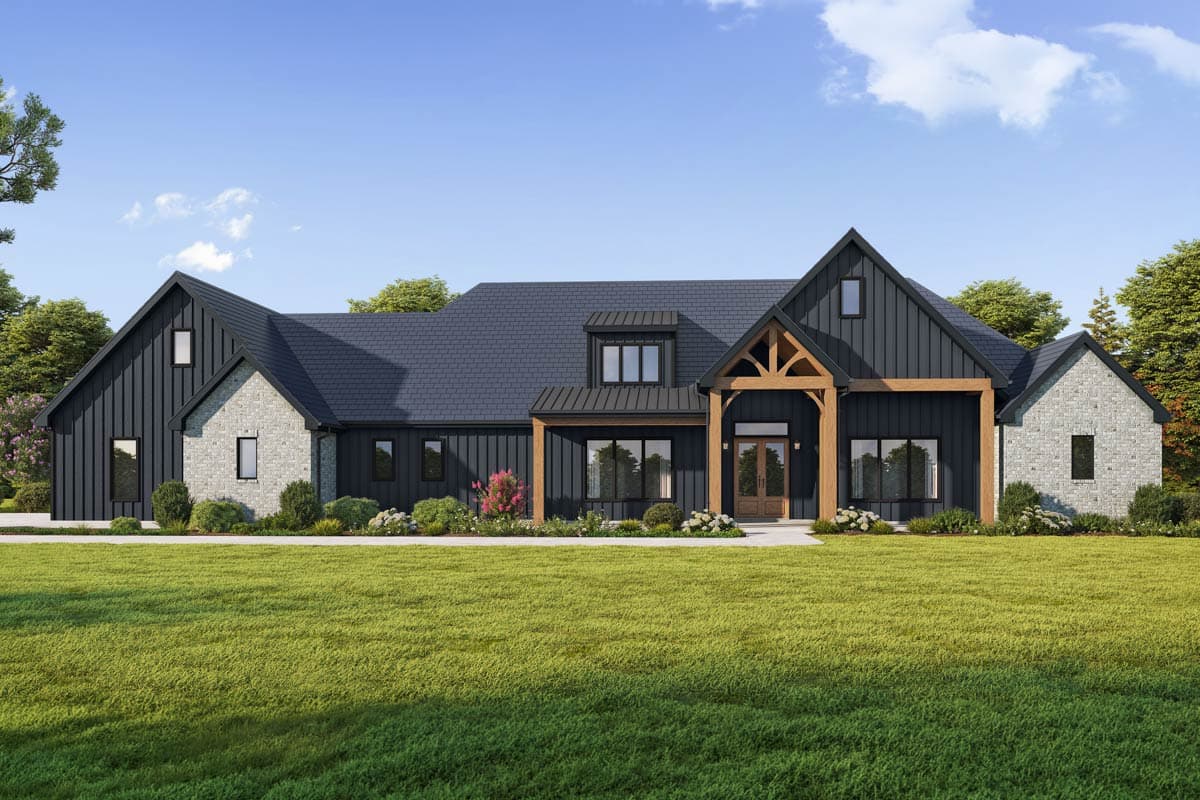 Plan image - 185035PHD:Modern Farmhouse House Plan with 4 Beds, 3-Car Garage, and Bonus Room