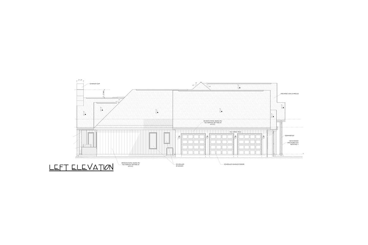 Plan 185035PHD: Modern Farmhouse House Plan with 4 Beds, 3-Car Garage, and Bonus Room - Image #3 - Craftsman, Farmhouse, Modern, Modern Farmhouse, Transitional