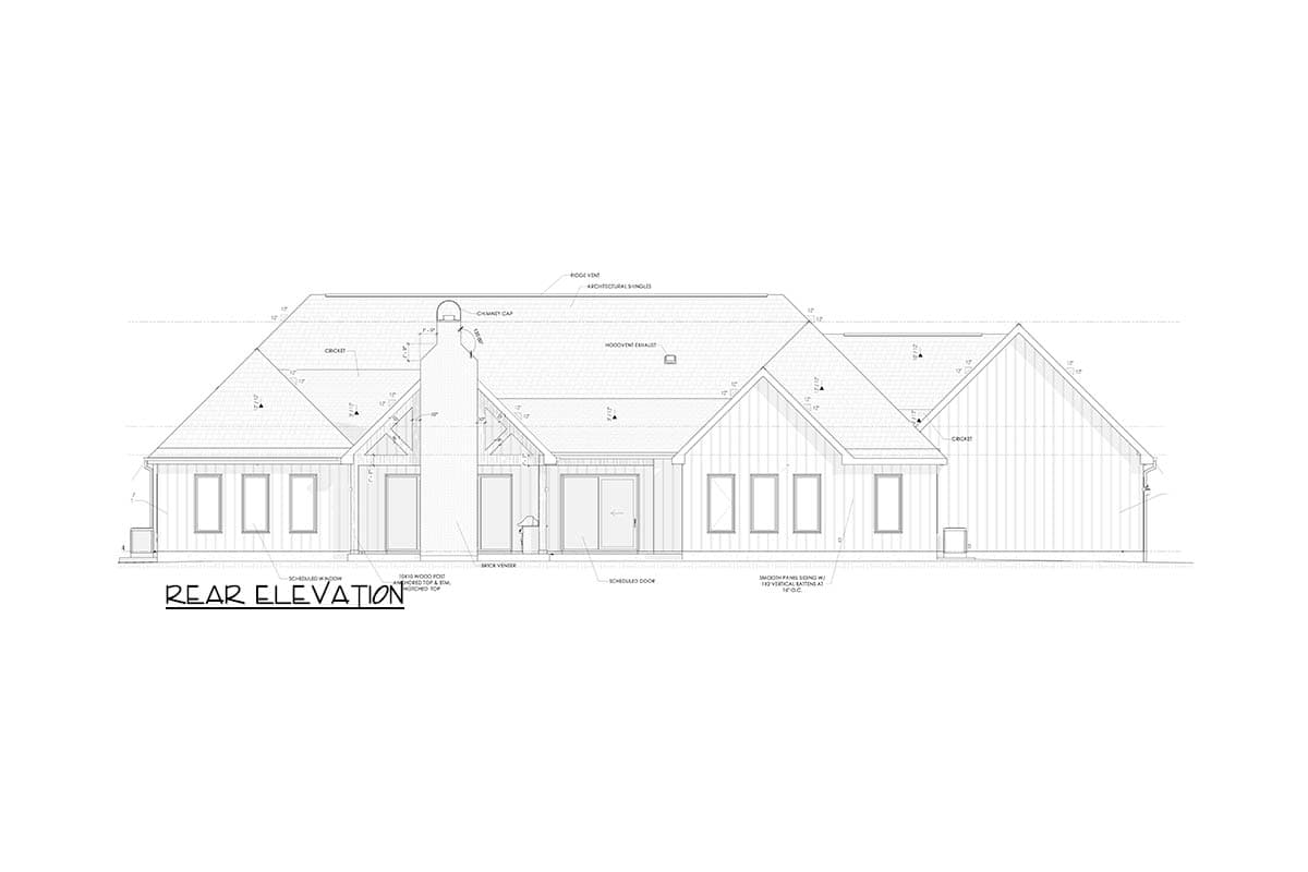 Plan 185035PHD: Modern Farmhouse House Plan with 4 Beds, 3-Car Garage, and Bonus Room - Image #4 - Craftsman, Farmhouse, Modern, Modern Farmhouse, Transitional