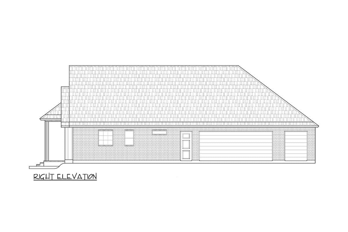 Plan 170024ADS: Farmhouse House Plan with Three Bedrooms and Side Entry Garage - Image #5 - Acadian, Farmhouse, Southern