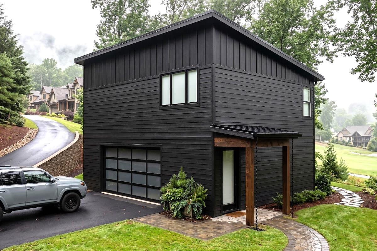 Plan image - 420210WNT:Contemporary Northwest Cabin House Plan with Two Bedrooms and Drive-Under Garage