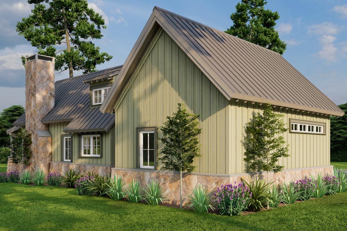 Rugged Country House Plan with Vaulted Great Room - 1008 Sq Ft ...