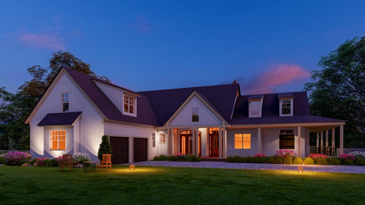 Fantastic Modern Farmhouse Plan with Idyllic Wrap Around Porch - 3745 ...