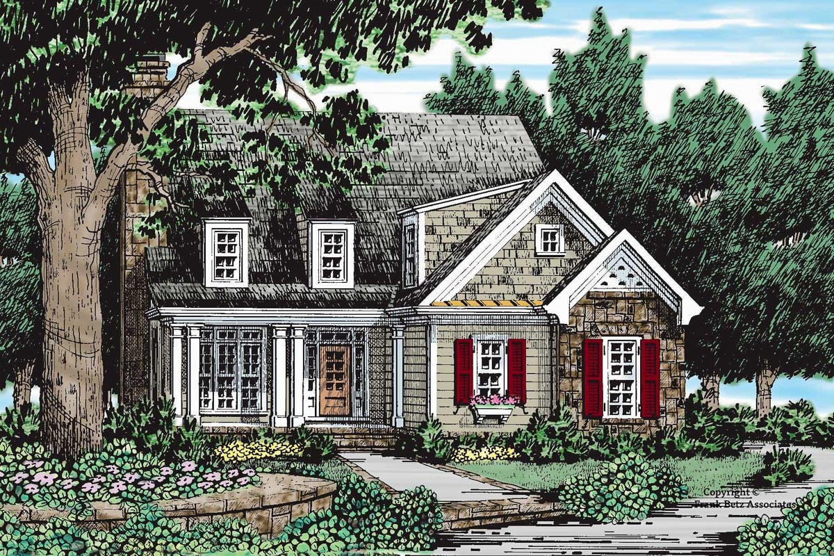 Country Cottage with a Cheery Facade and Master on Main - 710403BTZ ...