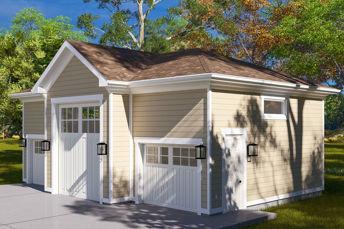 Traditional 3-Car Garage with Workshop - 954 Sq Ft - 61511UT ...