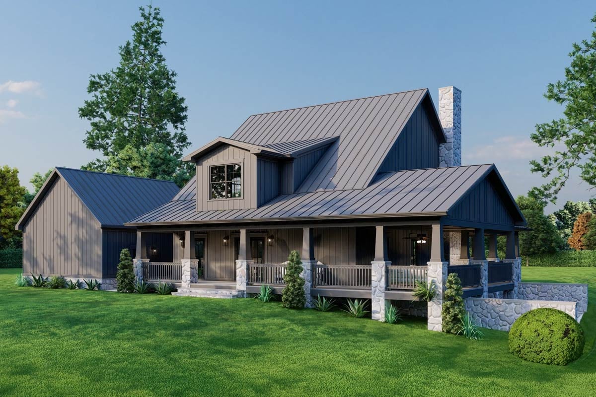Charming 4-Bed Country Craftsman House Plan with Wraparound Porch ...