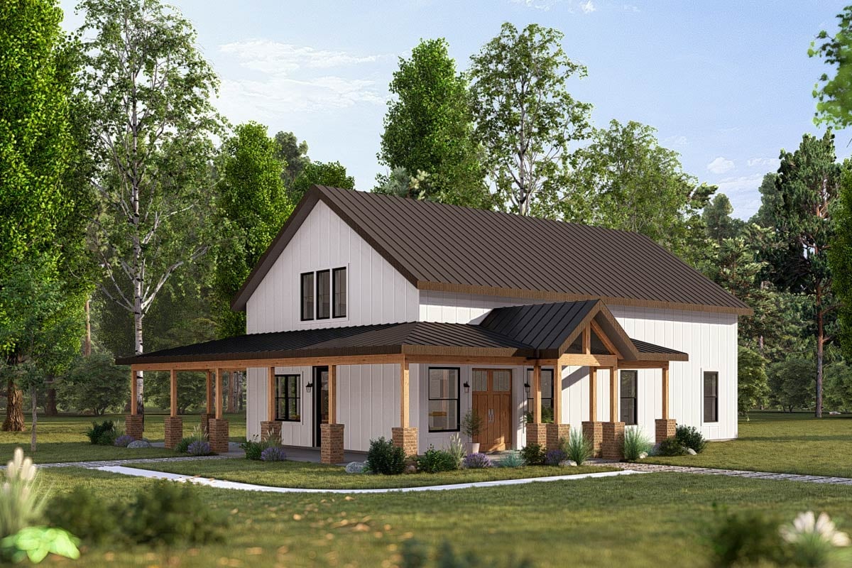 Plan 405005FDC: 3-Bedroom Barndominium-Style Home Plan with Vaulted ...