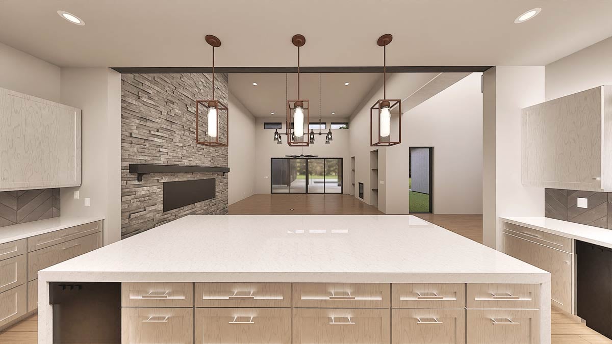 Plan 307747RAD: Contemporary One-Story Home Plan with Scullery and Home ...