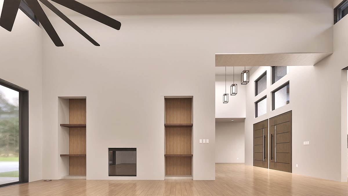 Plan 307747RAD: Contemporary One-Story Home Plan with Scullery and Home ...