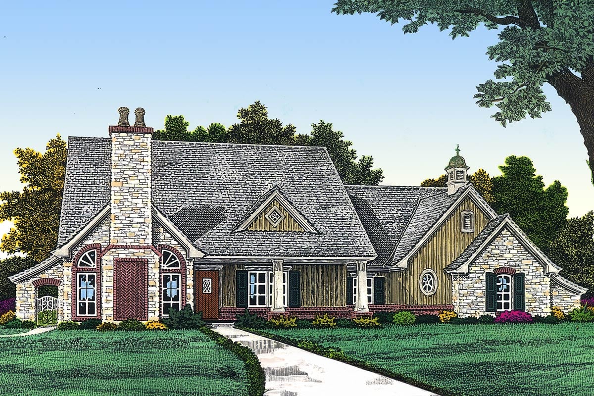 Stone Cottage - 48350FM | Architectural Designs - House Plans