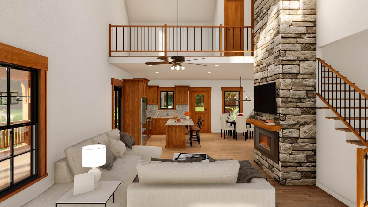 3 Bed Cottage with Loft Overlook - 1559 Sq Ft - 70514MK | Architectural ...