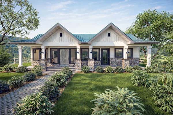 Charming Modern Farmhouse House Plan with 2 Bedrooms and 1571 Sq Ft