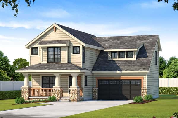 Craftsman House Plan for the Narrow Lot