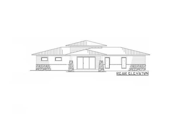 One Story Modern House Plan with Wrap Around Porch