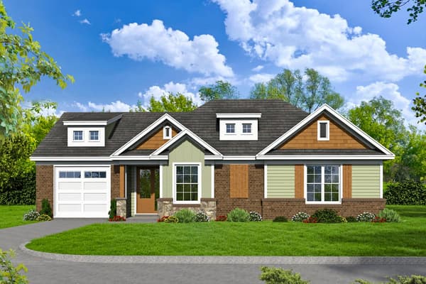 One Floor Two Bedroom Northwest House Plan