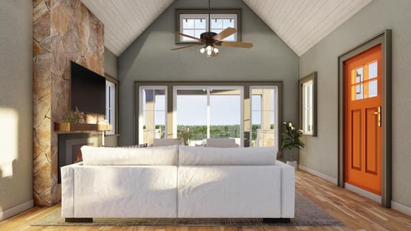 Rugged Country House Plan with Vaulted Great Room