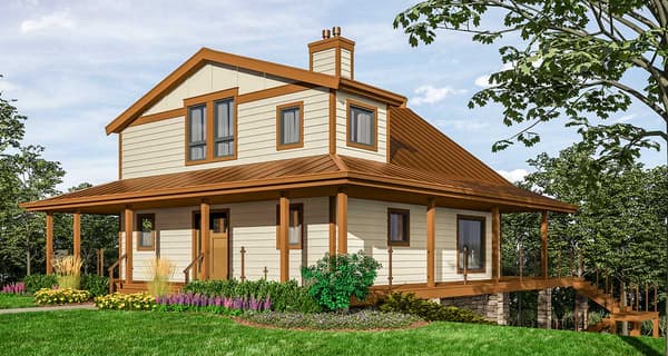 Country Farmhouse Plan with Wrap-Around Porch
