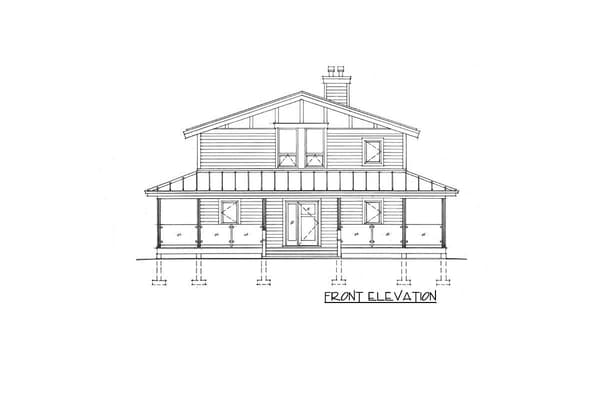 Country House Plan with Wrap-Around Porch