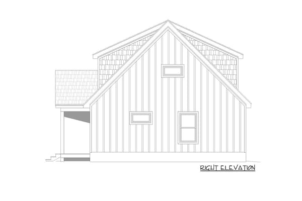 1770 Square Foot Lake House Plan with Large Vaulted Covered Side Porch and Lower Level Expansion
