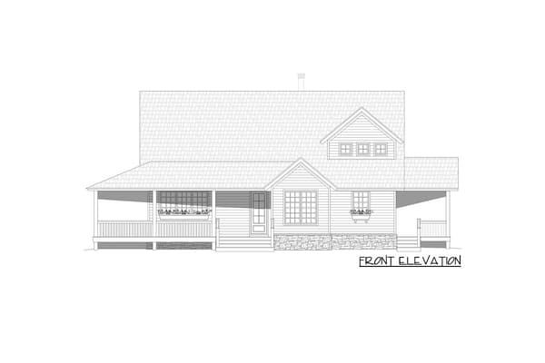3-Bed Country Home Plan Under 2300 Square Feet with Wraparound Porch