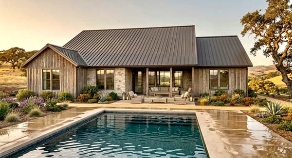 Contemporary Transitional House Plan with 3 Beds and 2-Car Garage