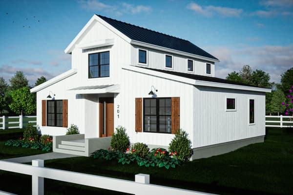 Barndominium House Plan with 3 Beds and Vaulted Great Room
