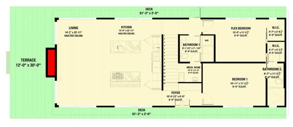 2 Story Cabin Home Plan with Two Story Great Room and 2nd Level Master Suite