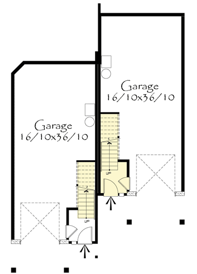 Tudor Duplex with Matching 2-Story Units with Drive-Under Garages - 1540 Sq Ft 2 Beds