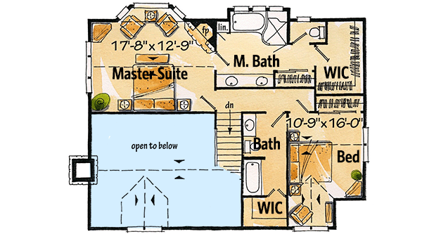 Plan 11545KN: Mountain Cabin - Floor Plan - 2nd Floor - Cabin, Cottage, Country, Log Cabin, Mountain, Rustic, Vacation