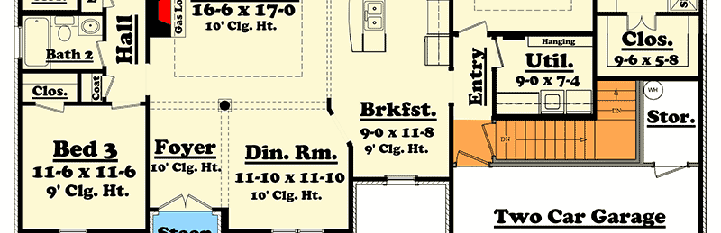 Plan 11751HZ: Attractive Acadian Exterior - Floor Plan - Basement stair location - Acadian, Louisiana-Style, Southern, Traditional