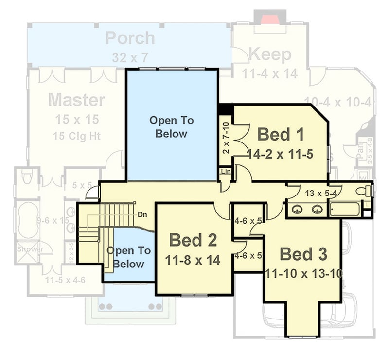 Plan 12002JL: Elegant Southern European House Plan with First-Floor Master and Formal Dining - Floor Plan - 2nd Floor - European, Southern