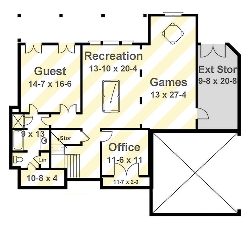 Plan 12002JL: Elegant Southern European House Plan with First-Floor Master and Formal Dining - Floor Plan - Lower Level - Optionally Finished Walkout Basement - European, Southern