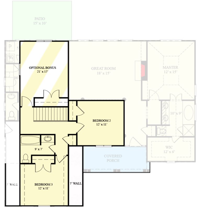 Plan 12094JL: Early American Charm - Floor Plan - 2nd Floor - Country, European
