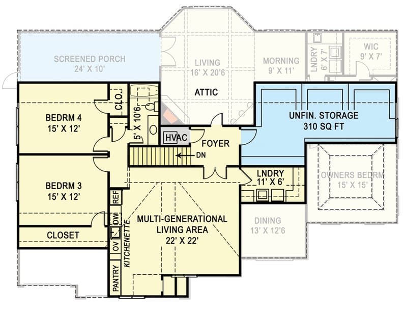 Plan 12135JL: European Traditional House Plan with Dual Master Suites and 3-Car Garage - Floor Plan - 2nd Floor - European, Traditional
