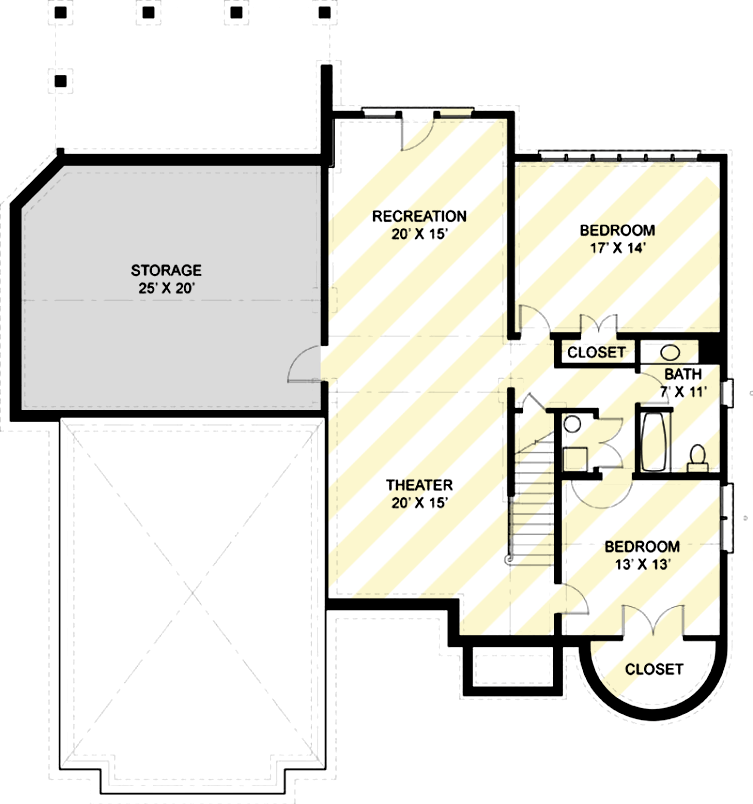 Plan 12217JL: Majestic Storybook Castle - Floor Plan - Optionally Finished Lower Level - European, French Country