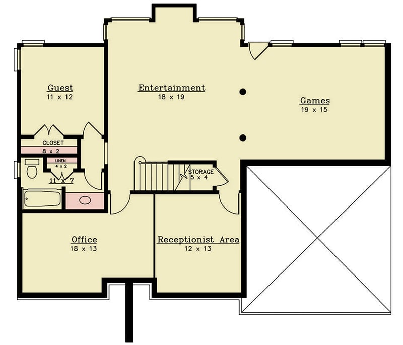 Plan 12238JL: Traditional Georgian House Plan with 4 Bedrooms and Two-Story Great Room - Floor Plan - Optional Lower Level - Colonial, Georgian, Traditional
