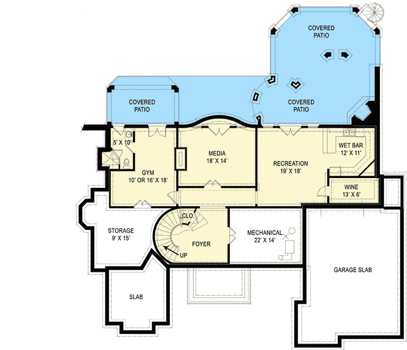 Plan 12273JL: The Prestige of Your Own Castle - Floor Plan - Lower Level - European